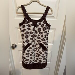 Diane Von Furstenberg 'Cookie' Leopard Print Tank Dress, Size 4